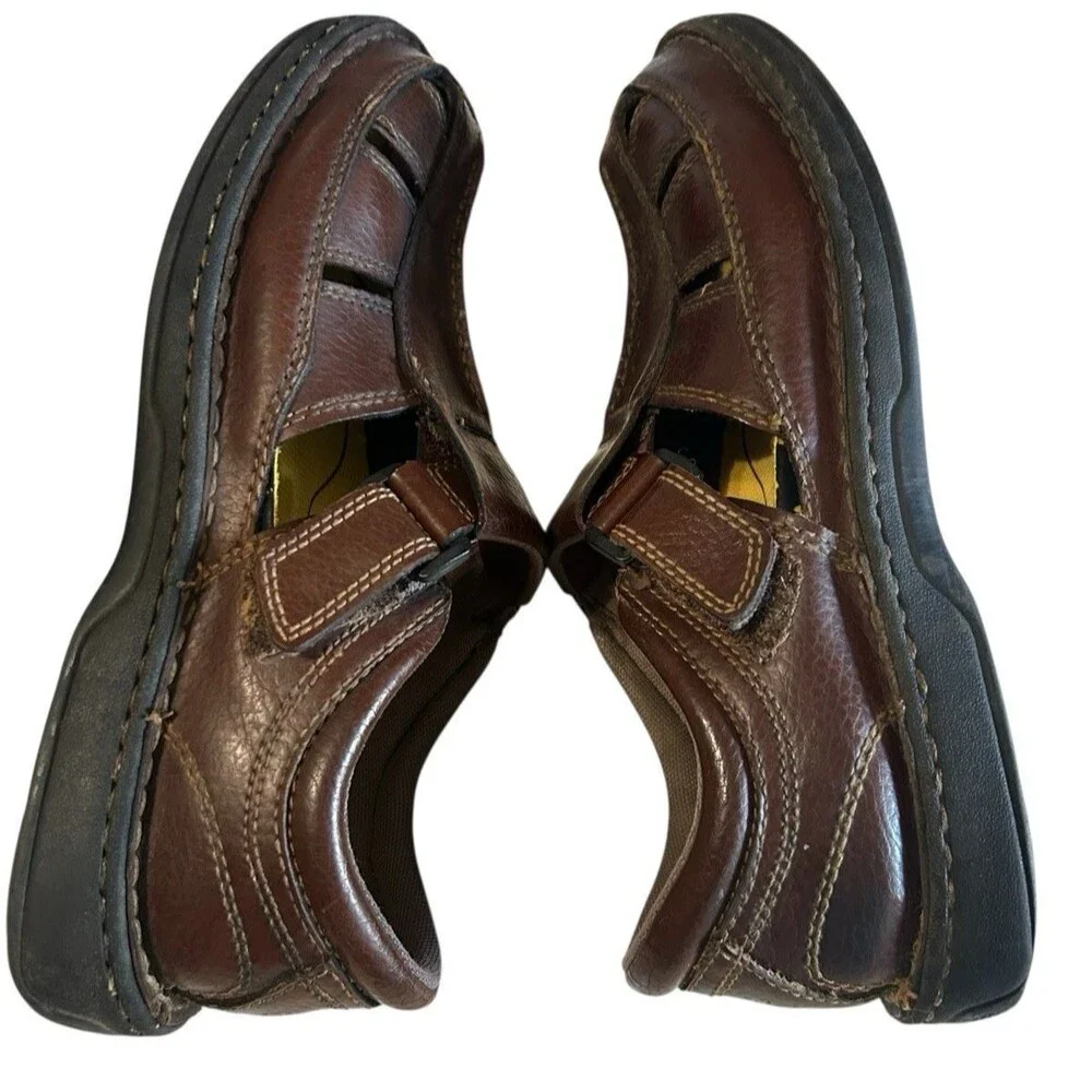 Keen Mens Metatomical Footbed Brown Leather Fisherman Stiches Shoes  9.5?